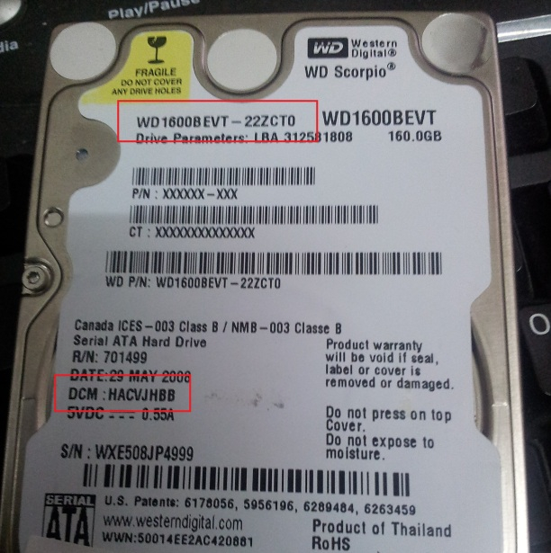 WD1600B EVT - 22ZCTO